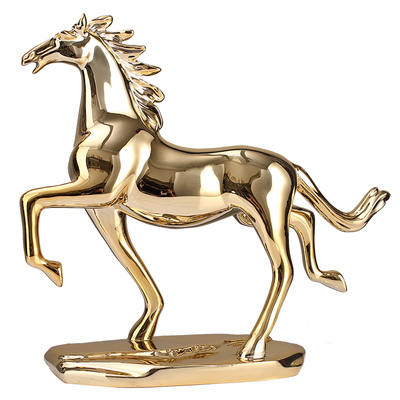 轻奢树脂电镀骏马办公室装饰摆件