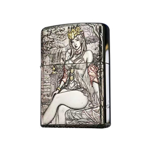 zippo正品打火机 美杜莎白铜官方旗舰店防风煤油送男友礼物高颜值