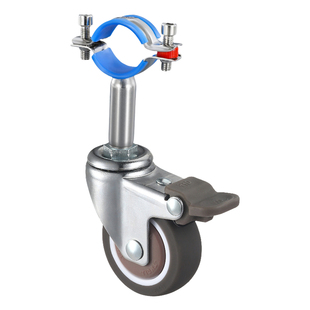 适用比约高森电脑支架宜家配件不锈钢夹管刹车静音耐用万向轮轱辘