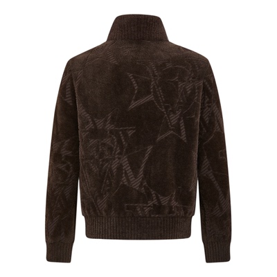 【雪尼尔提花】VJC/威杰思2025秋冬新款男装潮流立领针织外套保暖