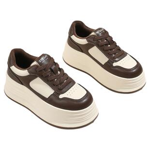 星期六厚底增高休闲板鞋女款2025新款冬季加绒运动鞋复古松糕鞋子