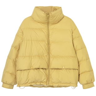 布景羽绒服女短款冬季新品简约宽松防风立领白鸭绒保暖外套2330