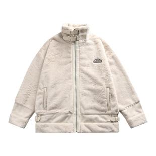 TIRED仿兔绒美式加厚毛毛外套男女冬季新款加厚棉服国潮情侣棉衣