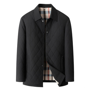 大码男士加棉翻领西装夹克冬季薄款棉衣外套爸爸装男休闲行政上衣