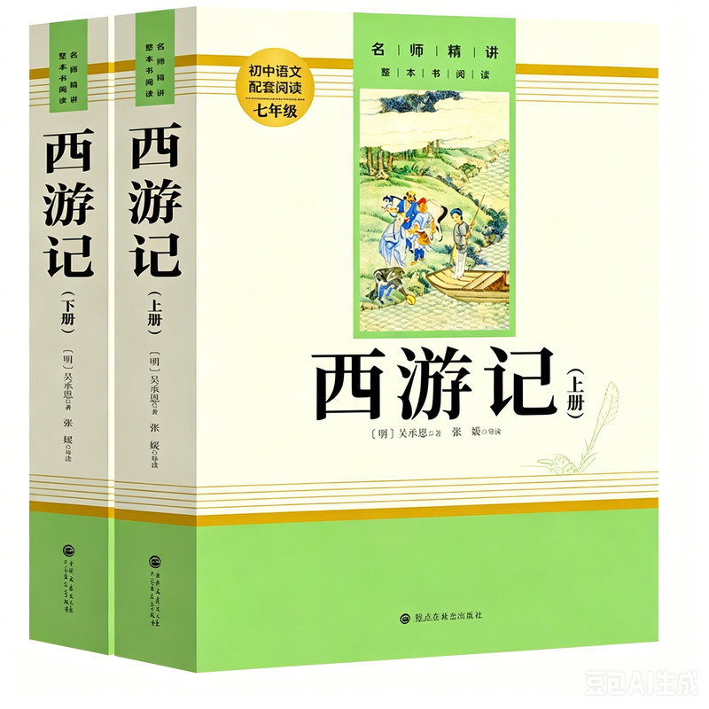 【官方正版】西游记原著正版七年级必读书籍 无删减完整版 初一上册课外书 半白话文吴承恩人教版原版全2册100回青少年7学生阅读