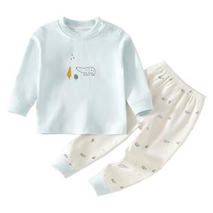 婴儿衣服秋季套装秋衣分体早秋一岁婴幼儿宝宝秋装a类纯棉男宝9月