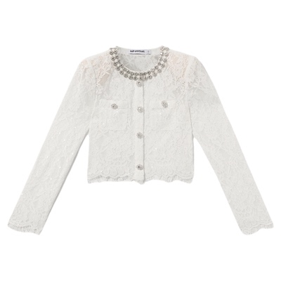 self-portrait蕾丝长袖上衣外套