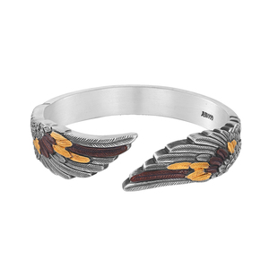 自由之翼足银999纯银手工国风镶金银戒指男女款新中式银指环定制