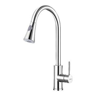 HIGOLD/悍高厨房水龙头304不锈钢旋转抽拉防溅龙头水槽冷热水龙头