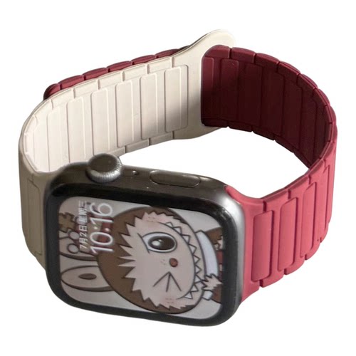 磁吸硅胶穿扣拼色iwatch表带s10适用Applewatch苹果s9手表se新款8