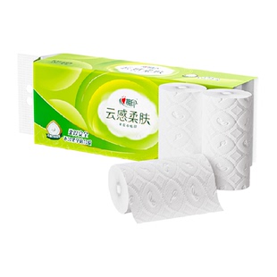 【立体压花】心相印云感柔肤无芯卷纸4层70克10卷厕纸家用卫生纸