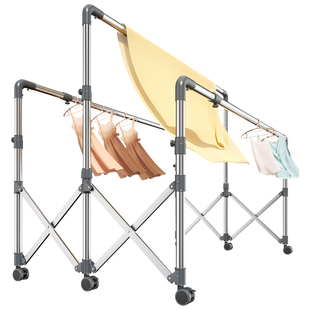 不锈钢晾衣架落地折叠室内外阳台家用伸缩大型晒衣服户外凉被子架