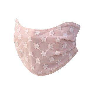 蕾丝防晒口罩女春夏时尚双层薄款透气户外面纱防粉尘提花网纱面罩