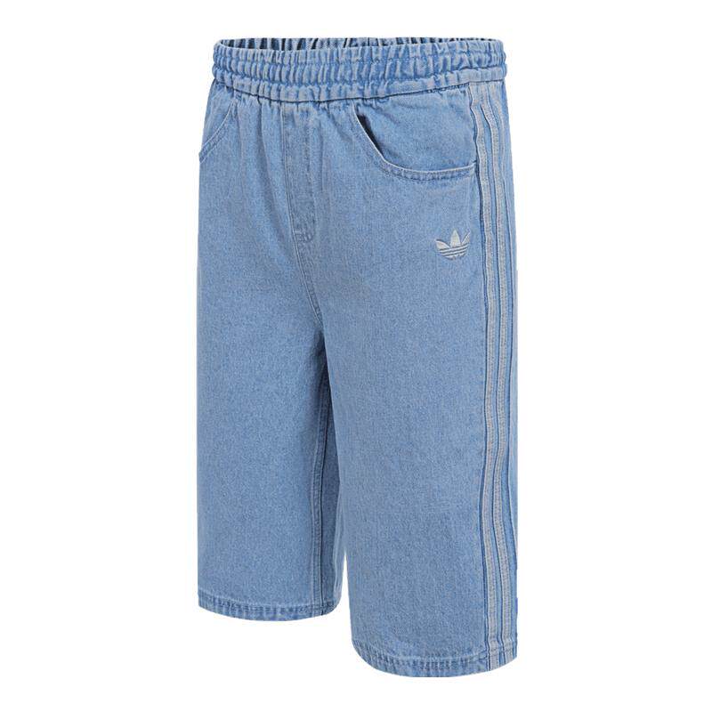 adidas阿迪三叶草男大童DENIM GFX SHORT牛仔运动短裤JZ9938