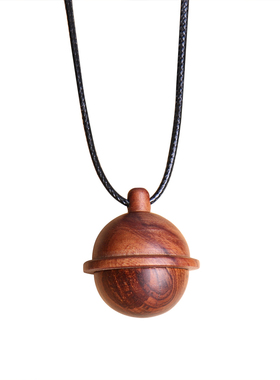 黑檀木木质可开盖宇宙长款项链