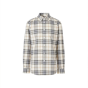 【自营】BURBERRY/博柏利春秋男士格纹单排扣翻领衬衫81043871