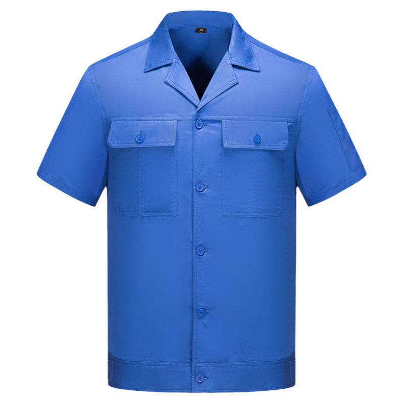 工作服定制套装长短袖工程厂服车间汽修工地夏季工装印绣字劳保服