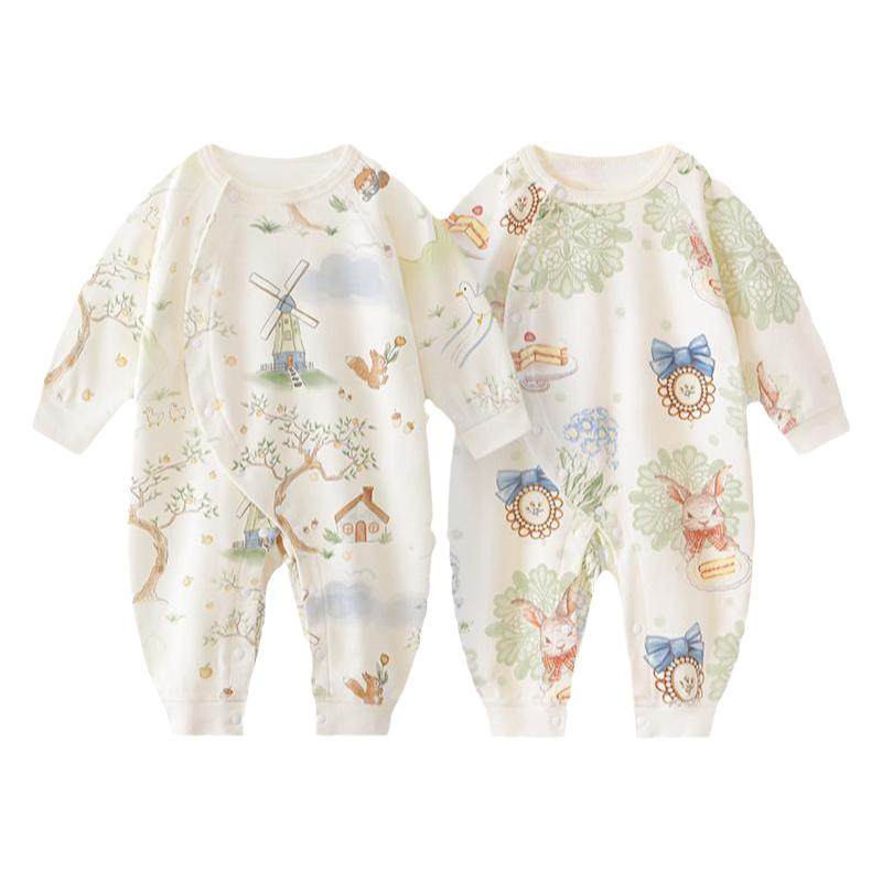 婴幼儿秋季衣服新生婴儿连体衣春秋款纯棉打底初秋装男女宝宝满月