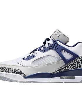 耐克男鞋Jordan Spizike 白蓝简版AJ4 低帮复古篮球鞋FQ1759-140