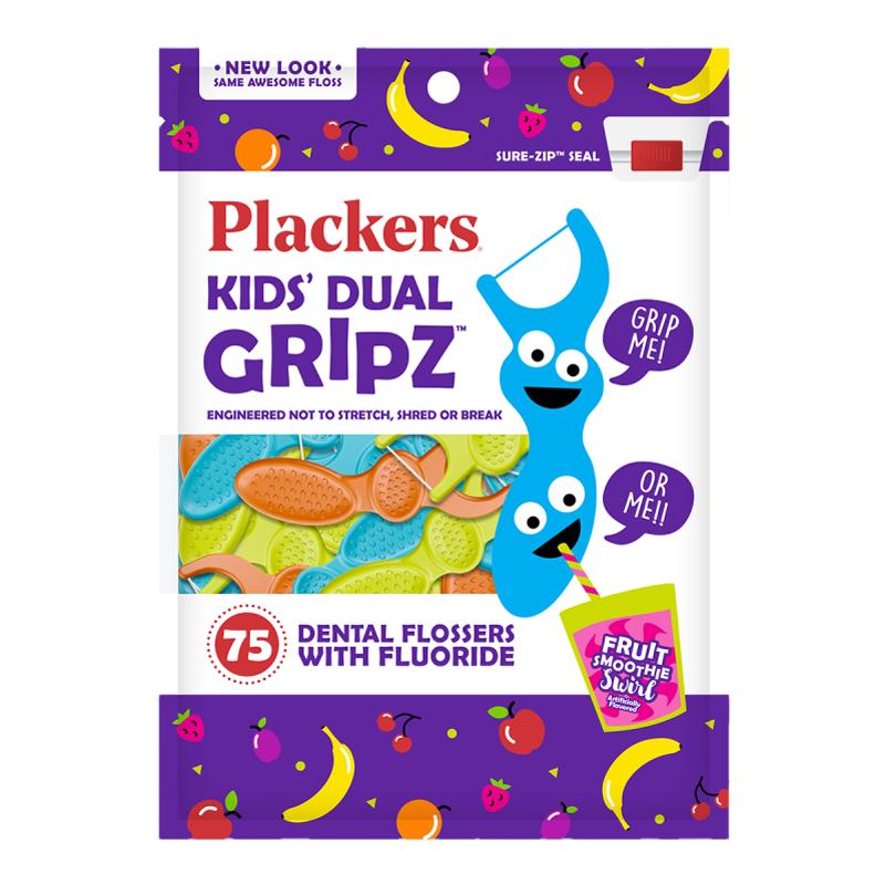 美国进口plackers儿童牙线棒含氟超细幼儿专用清理牙缝水果味防蛀