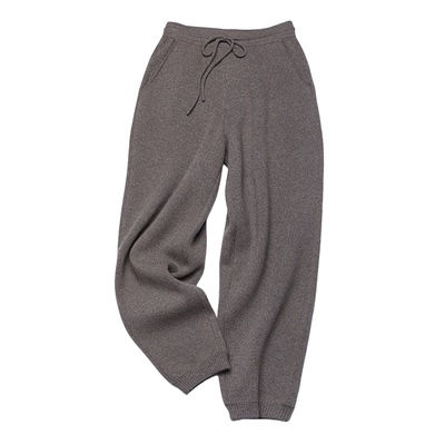 人字纹羊绒卫裤显瘦针织