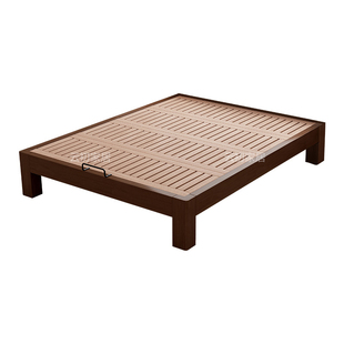 无床头榉木排骨架床出租房民宿小户型全实木床儿童榻榻米定制尺寸