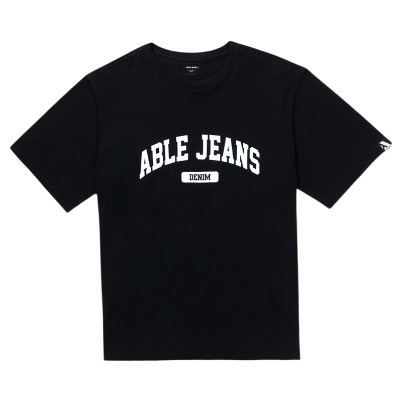 ABLE JEANS新款男士印花LOGO短袖T恤字母印花圆领复古风商场同款
