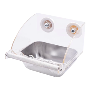 鹦鹉食盒亚克力大容量虎皮玄凤喂食器防撒防甩喂鸟器鸟食盒食盆