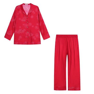 天猫惊喜盒丨爱慕25秋冬睡衣女含真丝红色本命年长袖分身家居套装