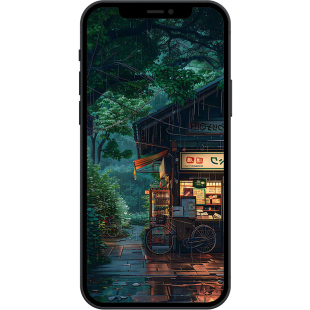 日系雨夜便利店治愈超清壁纸iphone苹果安卓手机电脑ipad平板壁纸