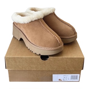 河南桑坡村2025冬季新款羊皮毛一体真皮羊毛厚底高跟人鱼雪地靴女