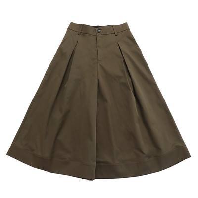 270g斜纹褶裥两色宽松八分裙裤