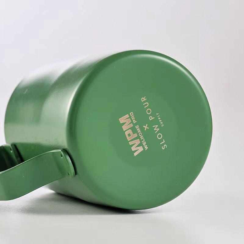 WPM惠家拉花缸专业咖啡拉花杯304不锈钢打奶缸斜口奶泡杯#22圆嘴