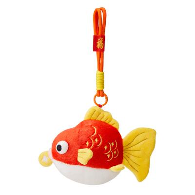 恭王府富贵有鲤毛绒福气挂件车钥匙包挂博物馆文创生日新年礼物