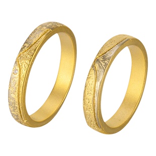 S925纯银日照金山情侣戒指男女一对 网红潮山峰情侣对戒婚戒指环