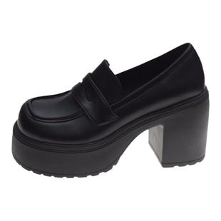 超厚底乐福鞋女玛丽珍小个子女鞋增高防水台粗跟高跟鞋复古jk皮鞋