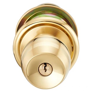 金色球锁球形锁具 通用型室内卧室房门锁 圆形锁实木球型锁舌家用