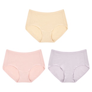 华歌尔Wacoal 棉质中高腰三角裤三条装内裤内衣女UP04A5