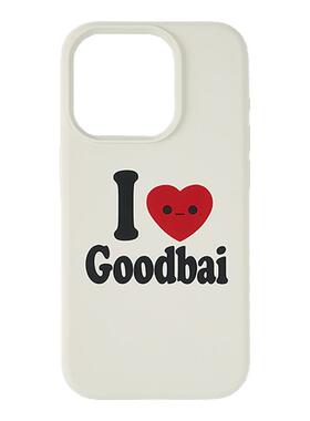 GOODBAI 爱心表情slogan印花硬底液态硅胶手机壳