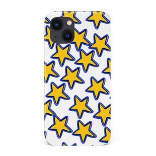 小众简约黄色星星叠加艺术卡通线条潮流适用于苹果IPhone15/14plus/13pro/12/11/16/16pro菲林手机壳IMD软壳