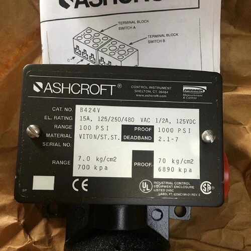 议价ASHCROFT 雅斯科压力开关 B424V 1000PSI