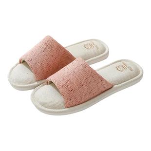 大嘴猴亚麻拖鞋四季款一字拖情侣家居鞋男女布面拖鞋防滑静音抑菌