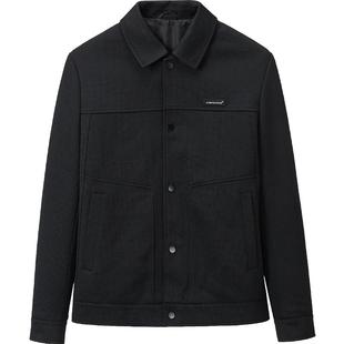 HLA/海澜之家纯色肌理夹克25秋新经典翻领国民臻品字母小标外套男