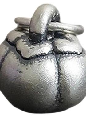 足银复古柿子3D硬银小滴溜挂件配件手工DIY手链女项链女吊坠配饰