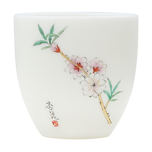 羊脂玉主人杯单杯女主人茶杯10个品茗杯主人杯女单个白瓷茶杯女士