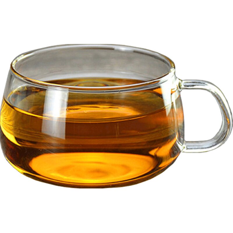 加厚玻璃小茶杯 耐高温功夫品茗杯透明隔热双层杯子 家用带把水杯