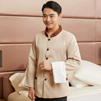 CZC50-Stand-Collar Double-Layer Beige Single One Top