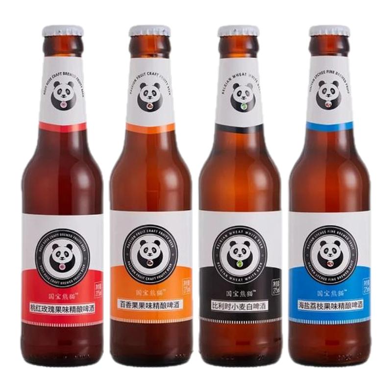 【比利时风味】国宝熊猫白啤酒275ml*24瓶装整箱小麦果味玫瑰啤酒