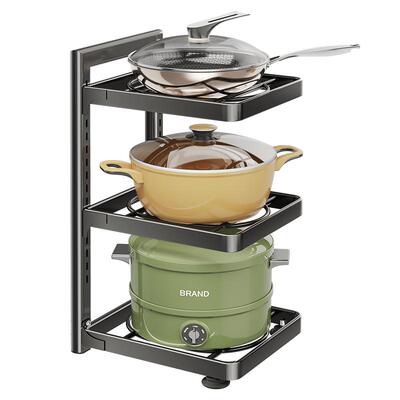 佳帮手碳钢镂空四层高度可调锅架