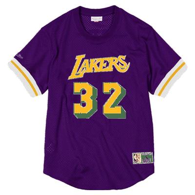 湖人队复古圆领运流短袖运动